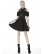 Dark in Love Black Gothic Off-the-Shoulder Short Dress