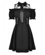 Dark in Love Black Gothic Off-the-Shoulder Short Dress