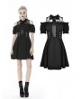 Dark in Love Black Gothic Off-the-Shoulder Short Dress