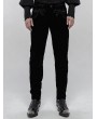 Punk Rave Black Retro Gothic Embroidered Trousers for Men