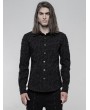 Punk Rave Black Gothic Punk Jacquard Long Sleeve Shirt for Men