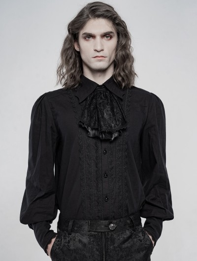 Punk Rave Black Vintage Gothic Gorgeous Court Long Sleeve Shirt for Men