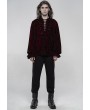 Punk Rave Dark Red Retro Velvet Gothic Long Sleeve Shirt for Men