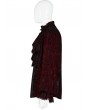 Punk Rave Dark Red Retro Velvet Gothic Long Sleeve Shirt for Men