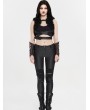 Punk Rave Black Gothic Punk Handsome Tight PU Leather Pants for Women