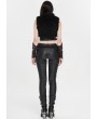 Punk Rave Black Gothic Punk Handsome Tight PU Leather Pants for Women