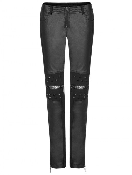 Punk Rave Black Gothic Punk Handsome Tight PU Leather Pants for Women ...