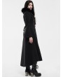 Punk Rave Black Gothic Embroidered Wool Long Winter Coat for Women