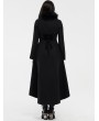 Punk Rave Black Gothic Embroidered Wool Long Winter Coat for Women