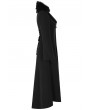 Punk Rave Black Gothic Embroidered Wool Long Winter Coat for Women