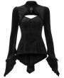 Punk Rave Black Retro Gorgeous Gothic Velvet Long Sleeve T-Shirt for Women