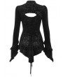 Punk Rave Black Retro Gorgeous Gothic Velvet Long Sleeve T-Shirt for Women