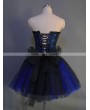 Blue and Black Gothic Short Burlesque Party Dress