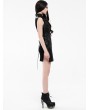 Punk Rave Black Chinese Cheongsam Style Cyber Gothic Short Dress