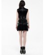 Punk Rave Black Chinese Cheongsam Style Cyber Gothic Short Dress