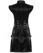 Punk Rave Black Chinese Cheongsam Style Cyber Gothic Short Dress