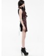 Punk Rave Black and Red Chinese Cheongsam Style Cyber Gothic Short Dress