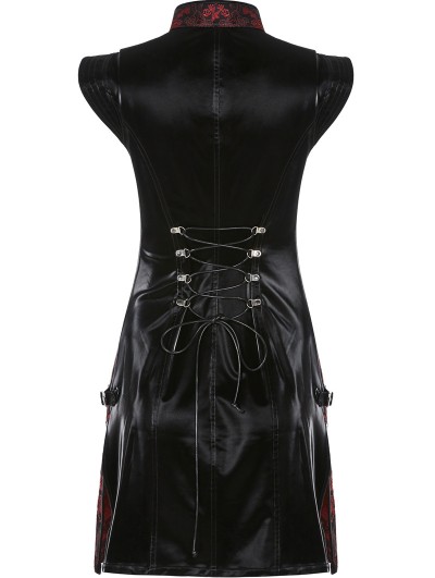 red and black leather dress Eliot Strapless Faux Leather Ruffle Mini Dress • Shop American Threads Women's Trendy Online Boutique Black / M main image 0