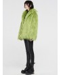 Punk Rave Green Gothic Punk Winter Imitation Fur Coat for Women
