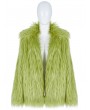 Punk Rave Green Gothic Punk Winter Imitation Fur Coat for Women
