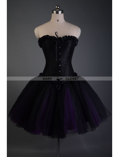 black corset dress short