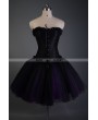 Black and Purple Short Gothic Corset Burlesque Prom Party Dress