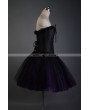 Black and Purple Short Gothic Corset Burlesque Prom Party Dress