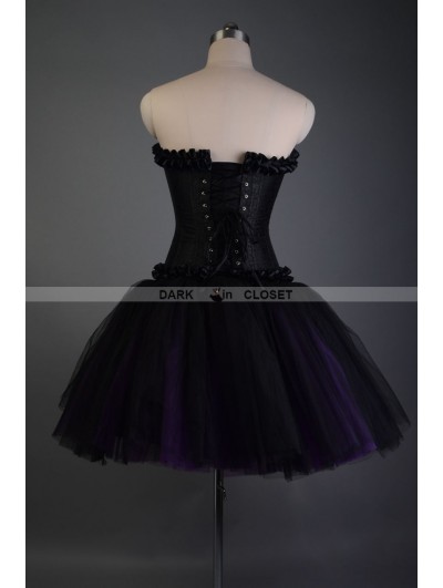 black corset dress short