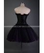 Black and Purple Short Gothic Corset Burlesque Prom Party Dress