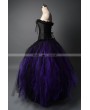 Black and Purple Gothic Corset Prom Party Dress