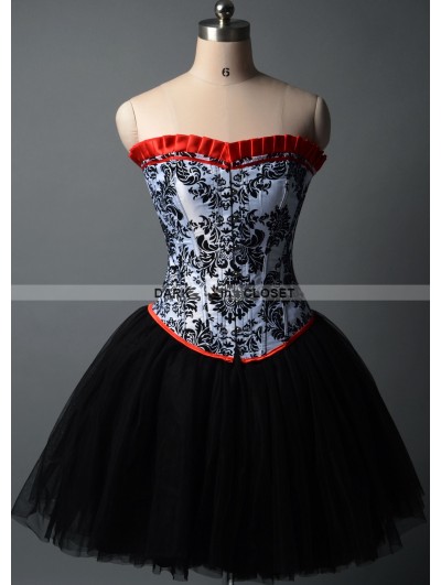 Short Gothic Burlesque Corset Prom Party Dress