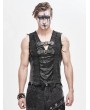 Devil Fashion Black Gothic Punk Irregular Buckle Vest Top for Men