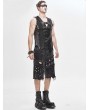 Devil Fashion Black Gothic Punk Irregular Buckle Vest Top for Men