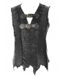 Devil Fashion Black Gothic Punk Irregular Buckle Vest Top for Men