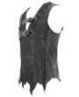 Devil Fashion Black Gothic Punk Irregular Buckle Vest Top for Men