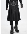 Devil Fashion Black Gothic Punk Pleated Half Skirt for Men