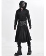 Devil Fashion Black Gothic Punk Pleated Half Skirt for Men