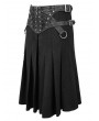 Devil Fashion Black Gothic Punk Pleated Half Skirt for Men