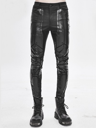 Devil Fashion Black Gothic Punk Dark Patterned Suit Trousers for Men