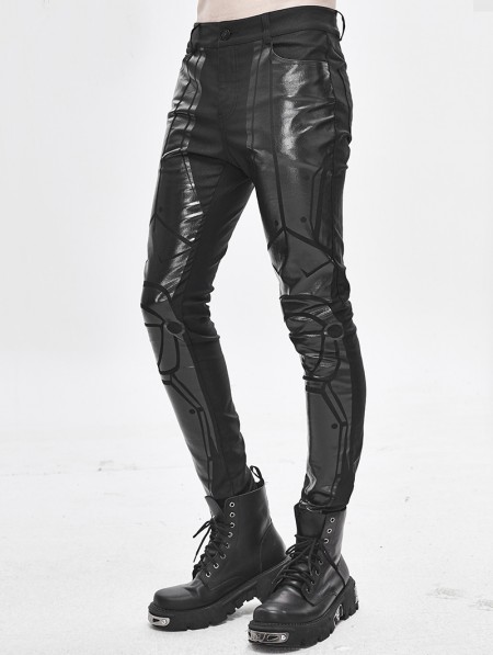 Devil Fashion Black Gothic Punk Dark Patterned Suit Trousers for Men ...