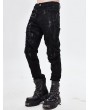 Devil Fashion Black Gothic Punk Slim Long Pants for Men