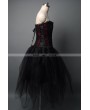 Wine Red and Black Fashion Short Gothic Burlesque Corset Prom Party Dress