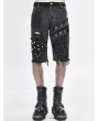 Devil Fashion Gothic Punk Rock Rivet Short Jeans for Men