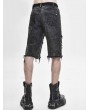 Devil Fashion Gothic Punk Rock Rivet Short Jeans for Men