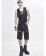 Devil Fashion Gothic Punk Rock Rivet Short Jeans for Men