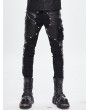 Devil Fashion Black Gothic Punk Rock Rivet PU Leather Pants for Men