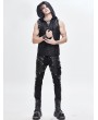 Devil Fashion Black Gothic Punk Rock Rivet PU Leather Pants for Men