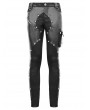 Devil Fashion Black Gothic Punk Rock Rivet PU Leather Pants for Men