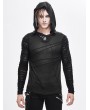 Devil Fashion Black Gothic Punk Long Sleeve Hooded T-Shirt for Men