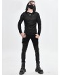 Devil Fashion Black Gothic Punk Long Sleeve Hooded T-Shirt for Men